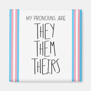 De/Dem/Deras Pronomen Transperson Magnet