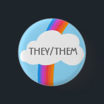 DE/DEM Pronouns Colorful Rainbow Cloud Knapp<br><div class="desc">Anpassa med den här coolan. Gör en underbar gåva! Du kan anpassa den och även lägga till text. Kolla min butik för mycket mer färg och mönster! Säg till om du vill ha nåt anpassningsbar också.</div>
