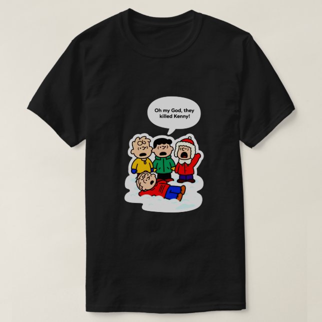 De dödade Kenny! Roligt tecknat mashup T Shirt (Design framsida)