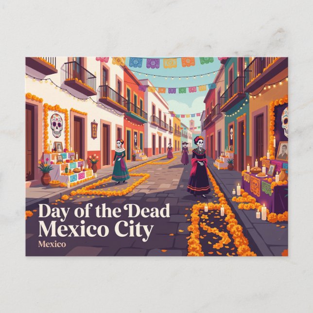 De dödas dag Mexico City Vykort (Framsida)