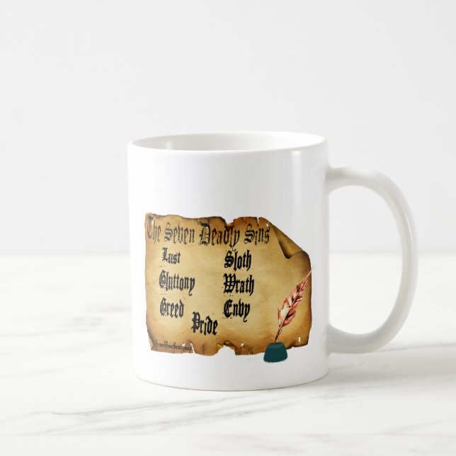 De dödliga sjuna syndar kaffemugg (Höger)