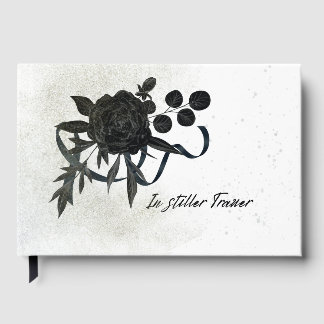 DE | Edles Trauer Kondolenzbuch - Schwarze Rose Gästböcker