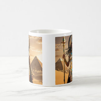 De egyptiska krigarnas gudinna i sanden kaffemugg