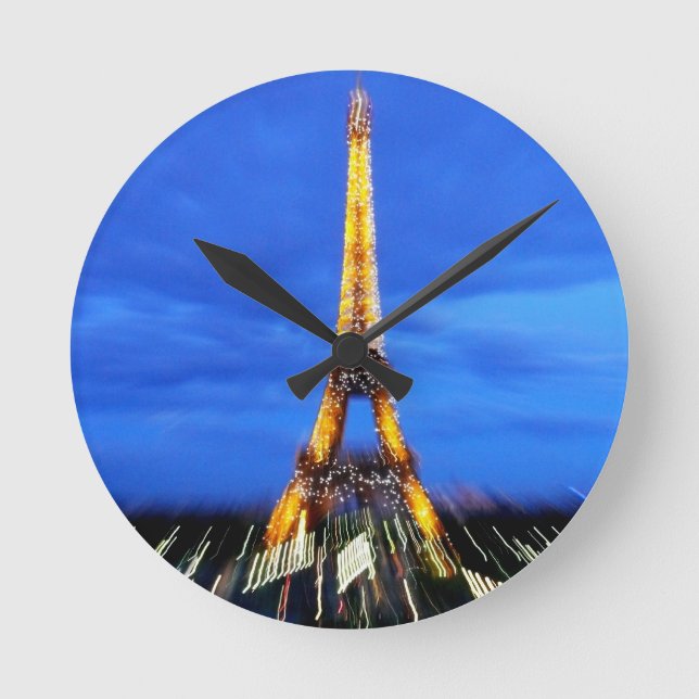 De Eiffel tornParis frankrikena Rund Klocka (Framsida)