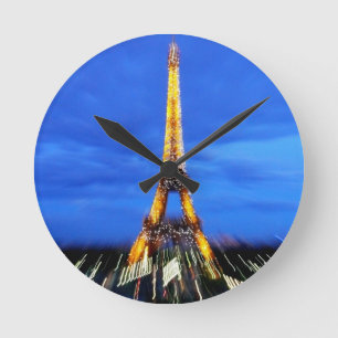 De Eiffel tornParis frankrikena Rund Klocka