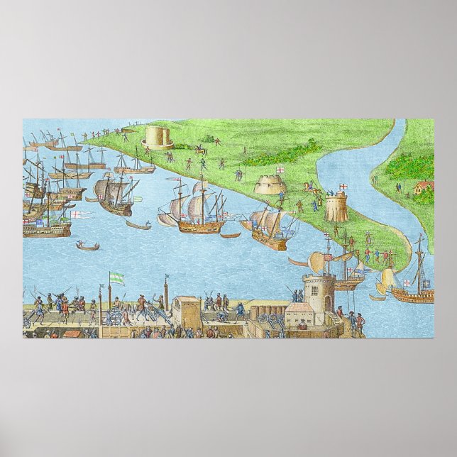 De engelska styrkornas campment poster (Framsidan)