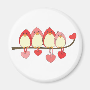 De fåglar på valentines day magnet