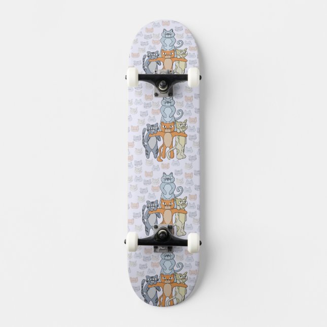 De fantastiska katterna mini skateboard bräda 18,5 cm (Framsida)
