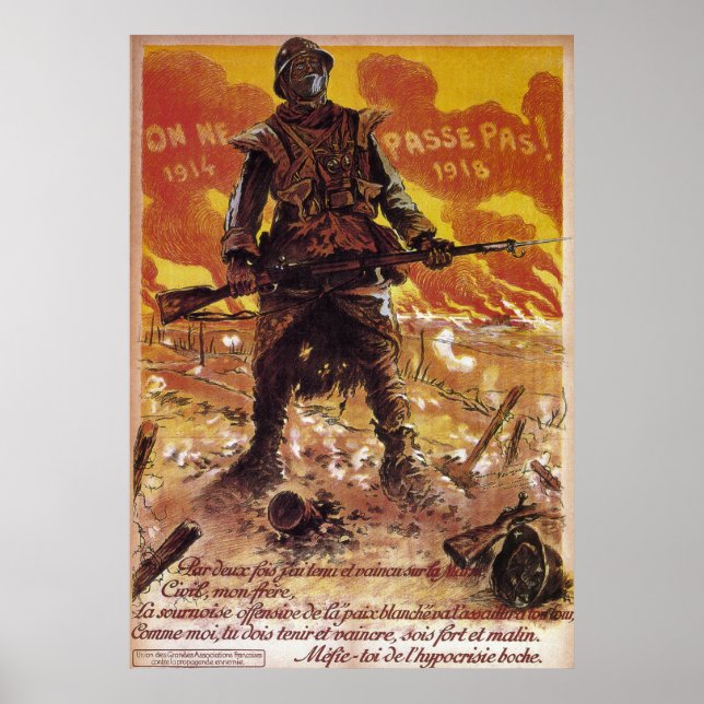 De får inte gå ~ Frankrike ~ Världskrig I 1918 Poster (Framsidan)