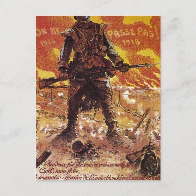 De får inte passera! (1918)_Propaganda poster Vykort (Framsida)