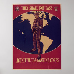 De får inte passera de amerikanska marinerna och G Poster