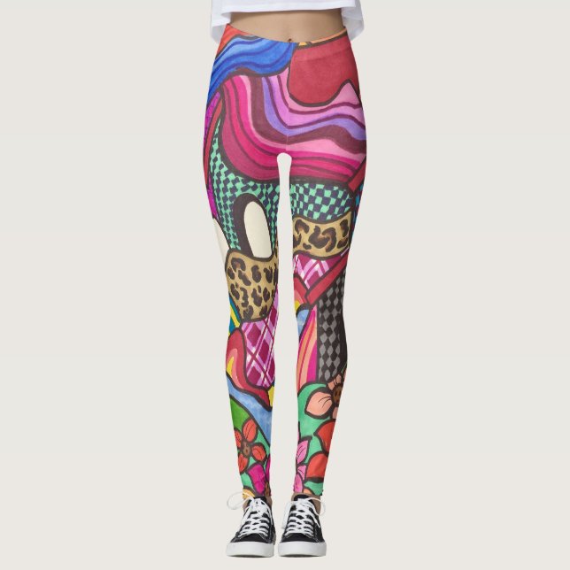 De färgrika husen leggings (Framsida)