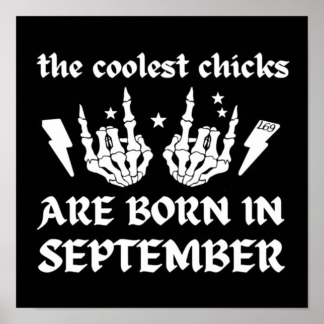 DE FÄRGSTA CHICKARNA ÄR FÖDDA I SEPTEMBER-födelsed Poster (Framsidan)