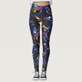 De färgstarka röda blå Arabesque Leggings