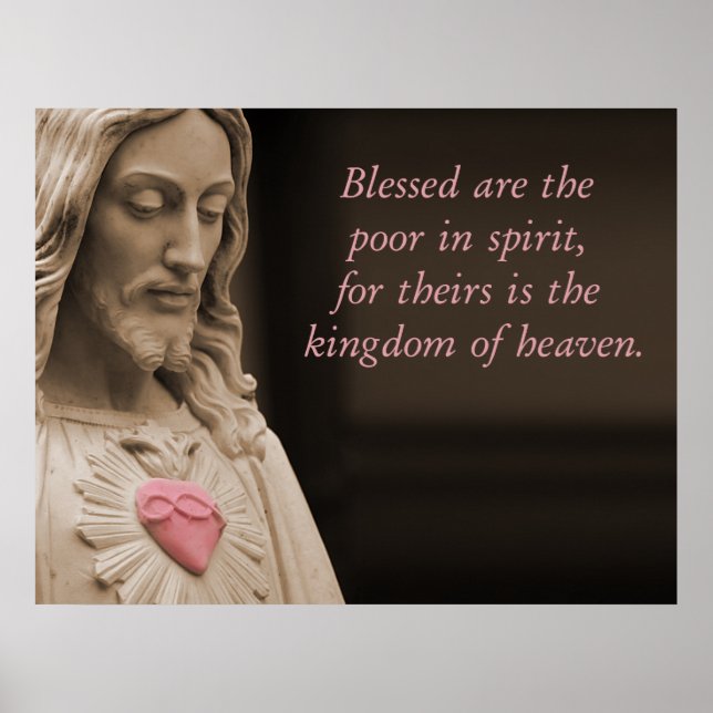 De fattiga i andliga Beatitudes är välkända Poster (Framsidan)