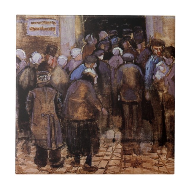 De fattiga och pengar av Vincent van Gogh Kakelplatta (Framsidan)