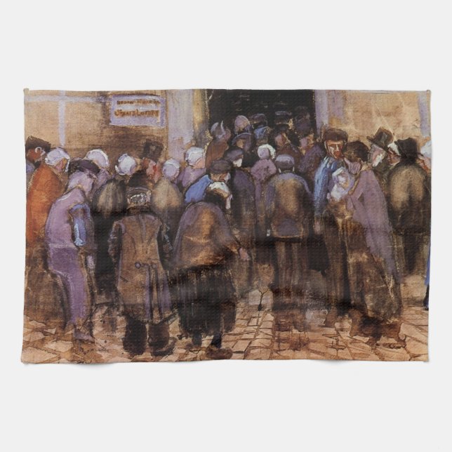 De fattiga och pengar av Vincent van Gogh Kökshandduk (Horisontell)