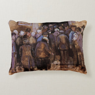 De fattiga och pengar av Vincent van Gogh Prydnadskudde