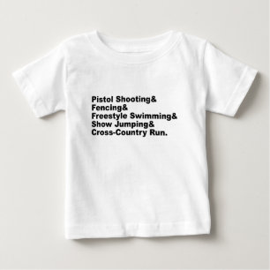 De fem grenarna i en modern femkamp Skytte Fäktn T-shirt