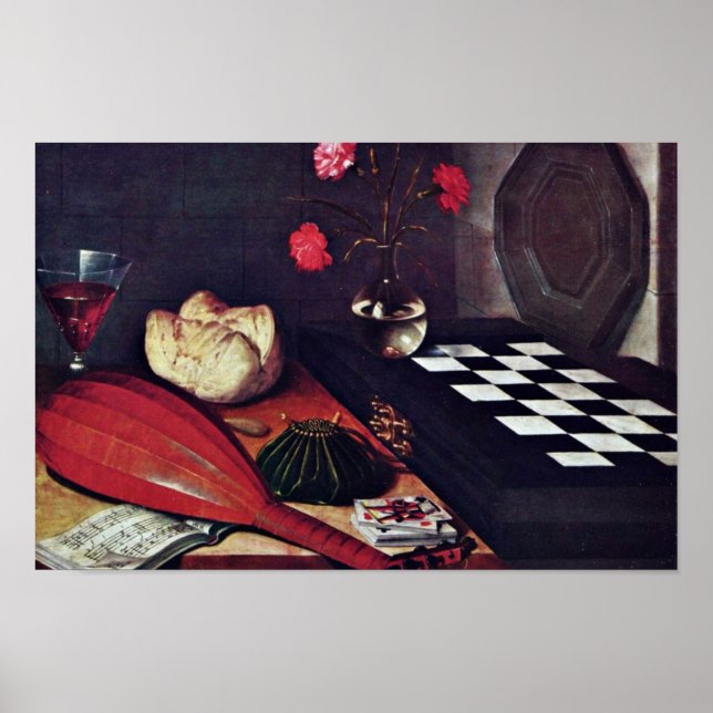 De fem sinnena efter Baugin Lubin (bästa kvalitet) Poster (Framsidan)