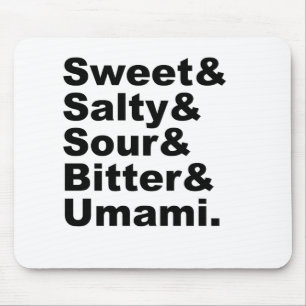 De fem smakerna Sweet Salty Sour Bitter & Umami Musmatta