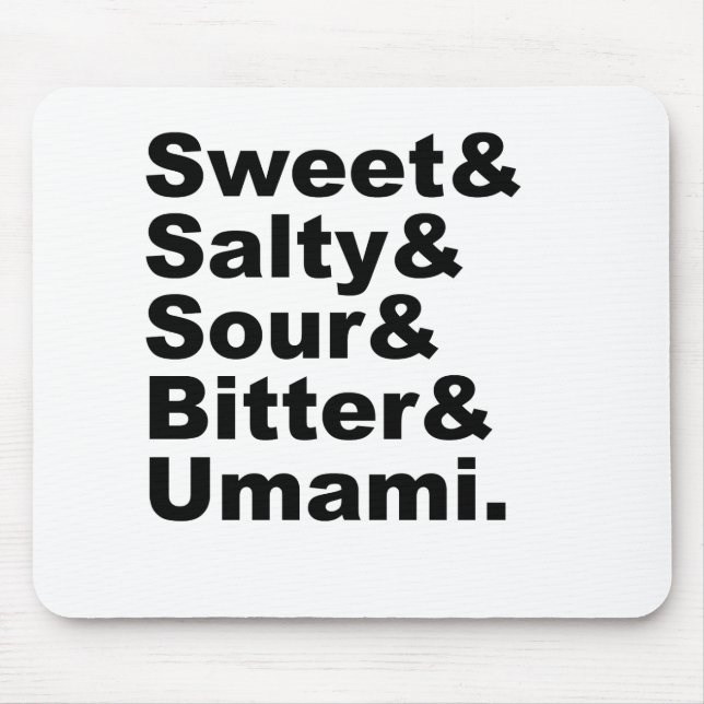 De fem smakerna | Sweet Salty Sour Bitter & Umami Musmatta (Framsidan)