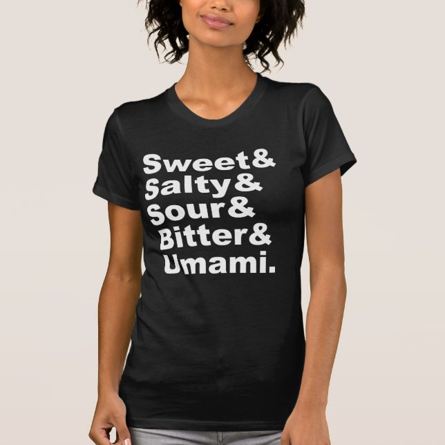 De fem smakerna | Sweet Salty Sour Bitter & Umami T-shirt (Framsida)