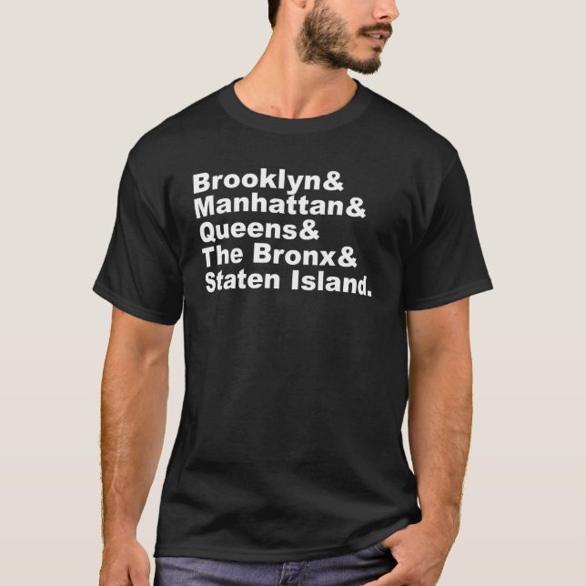 De fem städerna av New York City Tee (Framsida)