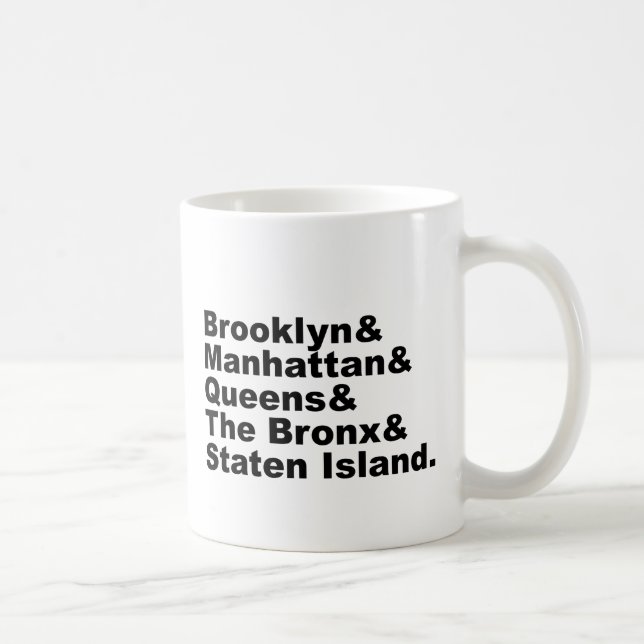 De fem stadsdelarna i New York Kaffemugg (Höger)