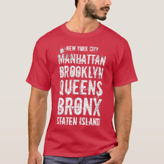 De fem stadsdelarna NYC T Shirt