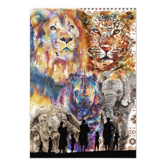 De fem stora - Afrikan Fototryck (Framsidan)