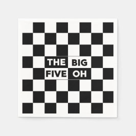 De fem stora, svarta och vita, kontrollerade Mönst Pappersservett