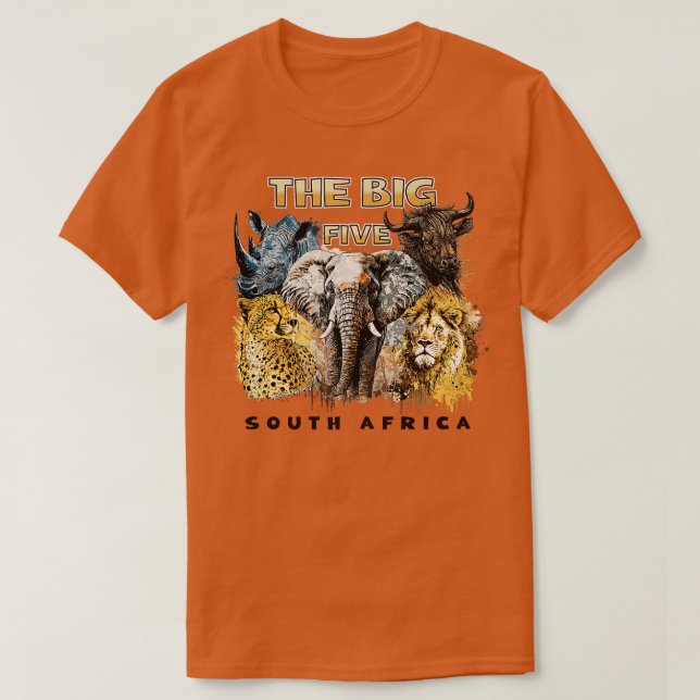 De fem stora sydafrikanska djuren Pr T Shirt (Design framsida)