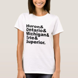 De fem Underbara Sjöar | Huron Ontario Michigan Er T-shirt