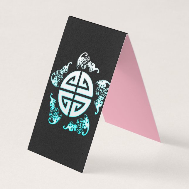 De fem underbara välsignelserna;lycka,hälsa,virtue visitkort (Framsida)