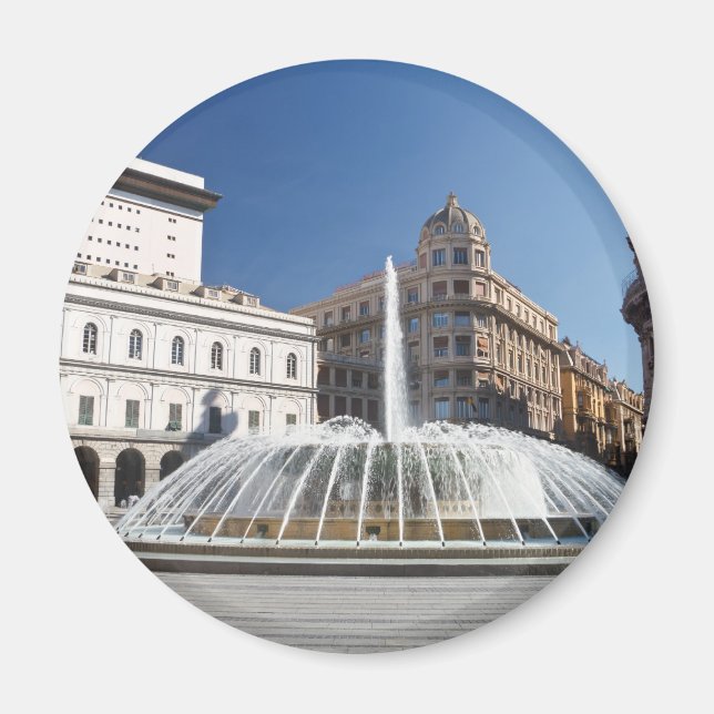 De Ferrari Square, Genua, Italien Magnet (Framsidan)