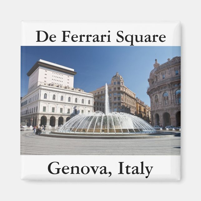De Ferrari Square, Genua, Italien Magnet (Framsidan)