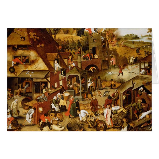 De Flemish proverbsna Hälsningskort (Framsidan Horizontal)