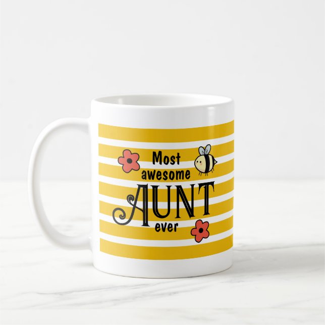 De flesta Fantastisk Moster någonsin bin och blomm Kaffemugg (Vänster)