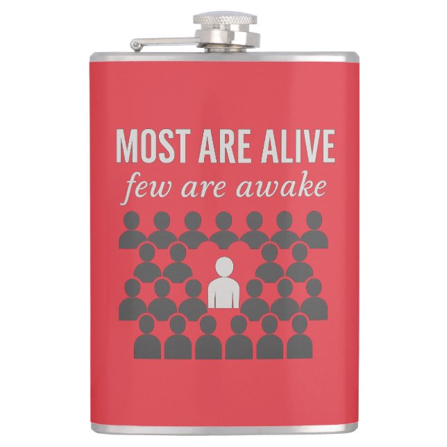 De flesta lever. Få är vakna - tankeväckande Fickplunta (Framsidan)