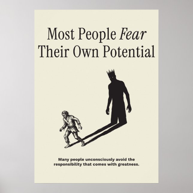De flesta människor fruktar sin egen potential poster (Framsidan)