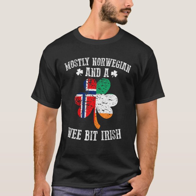 De flesta norska Webit Irländska Norgen St Patrick T Shirt (Framsida)