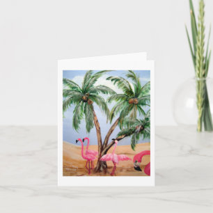 "De Florida flamingosna" vertikala Notecard Kort