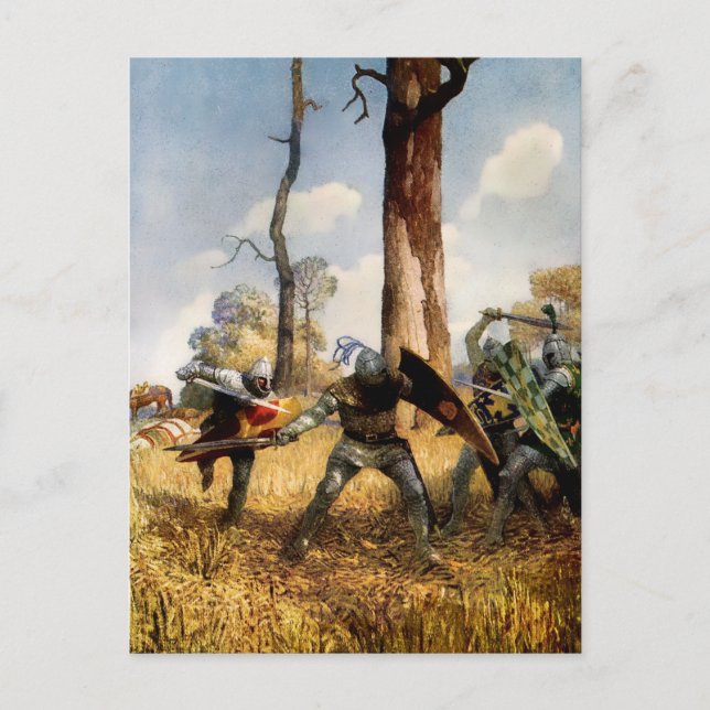"De Fokade på foot" av NC Wyeth Vykort (Framsida)