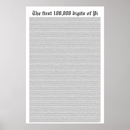 De första 100 000 siffrorna i Pi Poster