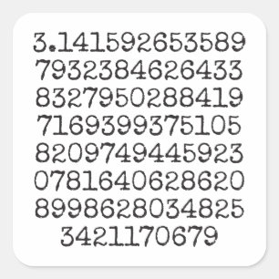 De första 100 siffrorna i Pi Sticker Fyrkantigt Klistermärke