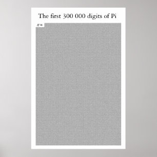 De första 300 000 siffrorna i Pi Poster