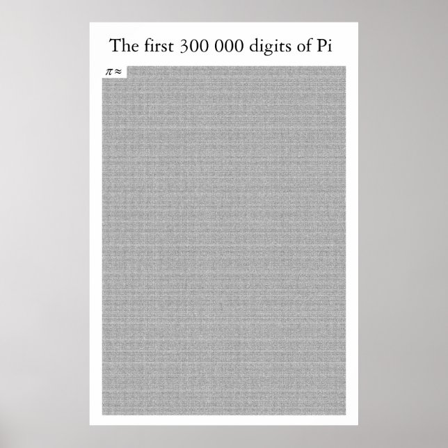 De första 300 000 siffrorna i Pi Poster (Framsidan)