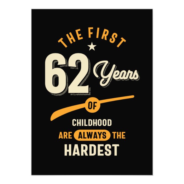 De första 62 åren - 62:a födelsedagspresenten fototryck (Framsidan)