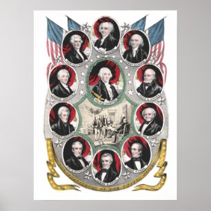 De första tio presidenterna i Förenade Stater Poster